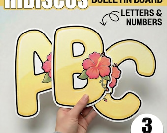 Spring Hibiscus Bulletin Board Letters & Numbers | Mother's Day Door Decoration