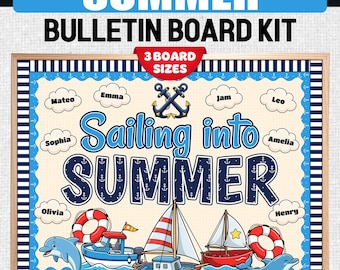 Sailboats Summer Decor Classroom Kit - End of Year Door Bulletin Board Ideas