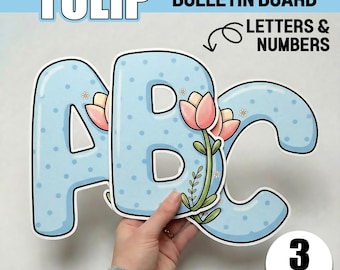 Tulip Letters Spring Bulletin Board Kit | Spring Door Decor & Mother's Day