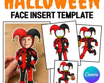 Halloween Bulletin Board Self Portrait Template, Jester Student Photo Craft