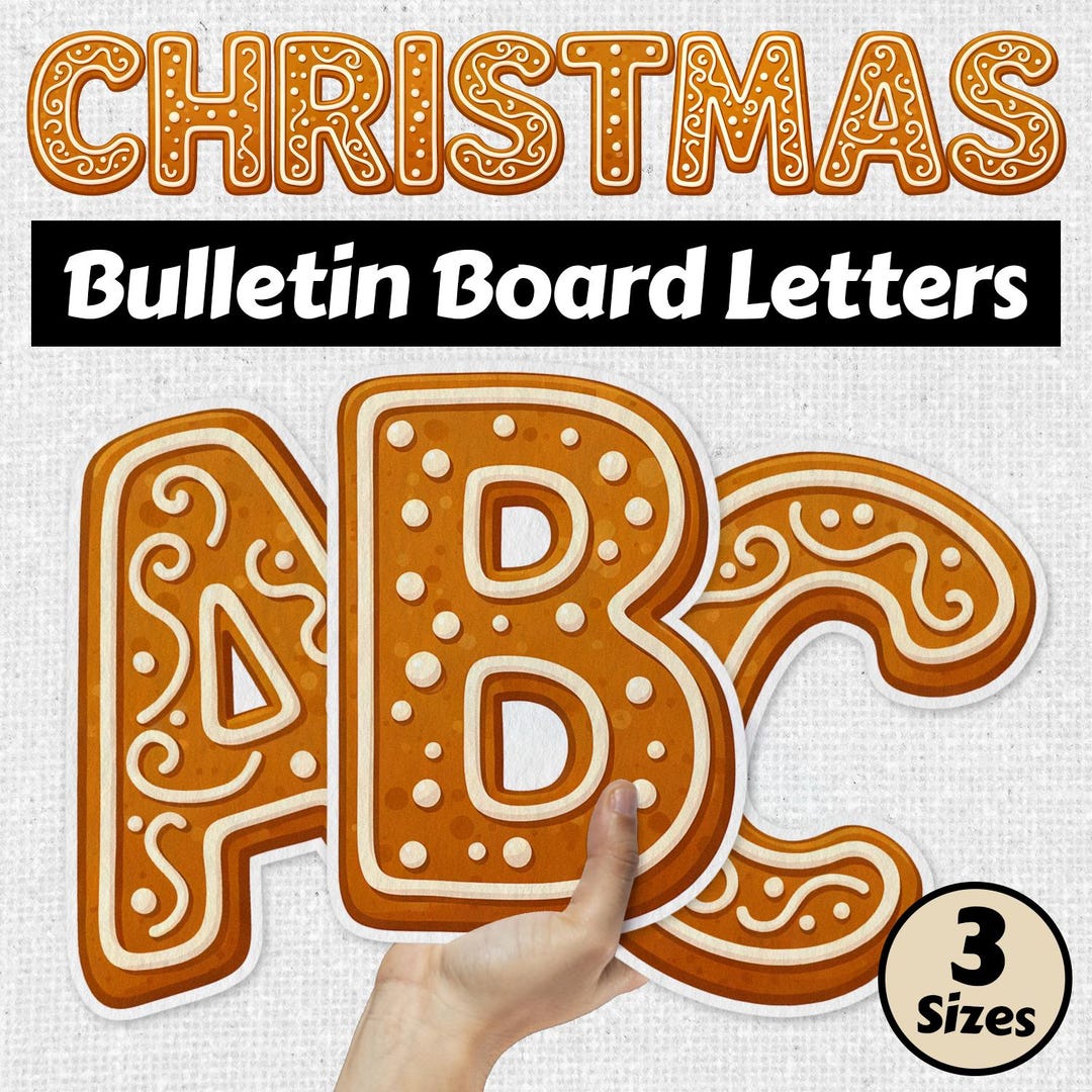 Christmas Bulletin Board Letters & Numbers - Gingerbread Classroom ...
