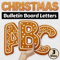 Printable Bulletin Board Letters, Winter Classroom Decor, Primary Font ...