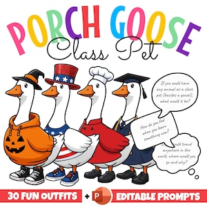 Goose Class Pet Outfits: Back to School Bulletin Board Decor (Printable PDF Set)