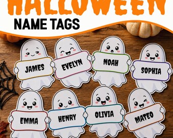 Editable Name Tag Template, Halloween Bulletin Board Vampire Girl Name Tags