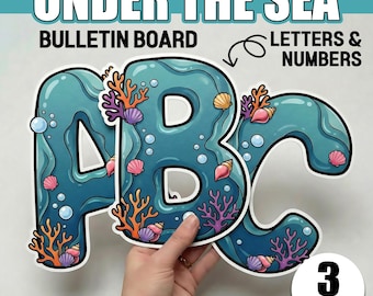 Summer Bulletin Board Letters and Numbers Under the Sea Decor Printable