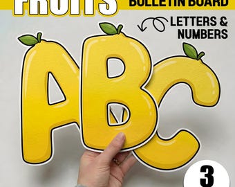Summer Bulletin Board Letters and Numbers Lemon Classroom Decor Printable