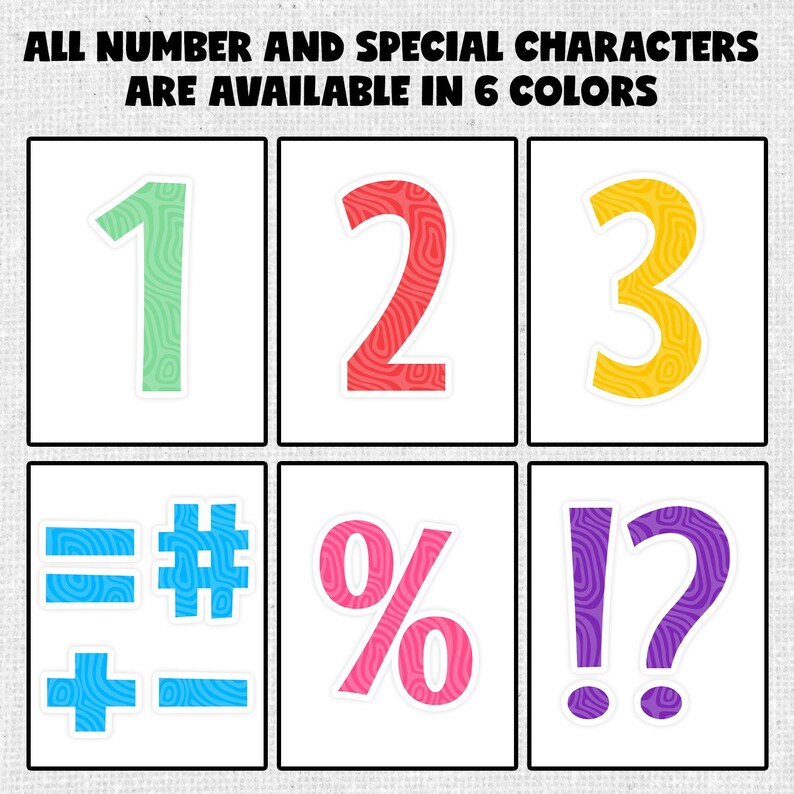 Printable Bulletin Board Letters, Numbers &amp; Punctuation Marks ...
