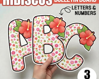 Hibiscus Spring Bulletin Board Letters & Numbers | Mother's Day Classroom Decor