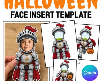 Halloween Bulletin Board Face Template, Knight Student Photo Halloween Craft