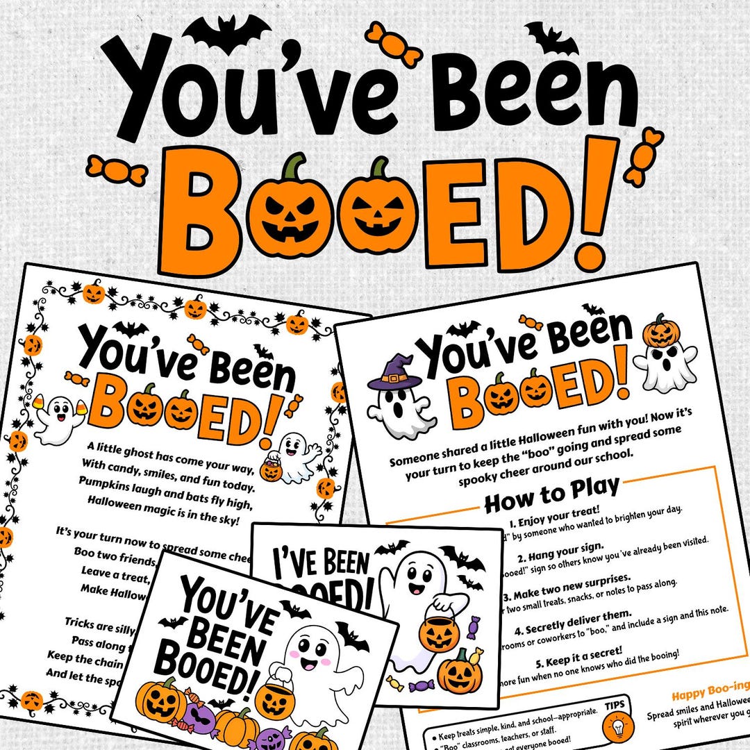 You’ve Been Booed Cards and Poems Posters - Halloween Tags Printable ...