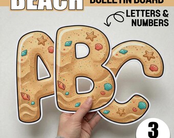 Summer Bulletin Board Letters and Numbers Beach Door Decor Printable Set