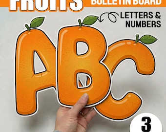 Summer Bulletin Board Letters and Numbers Orange Classroom Decor Printable