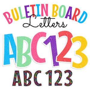 Printable Bulletin Board Letters, Numbers & Punctuation Marks | Classroom Decor Alphabet PDF | Printable Digital Downloads