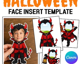 Devil Blank Face Template Halloween Craft, Editable Face Insert Halloween Activity