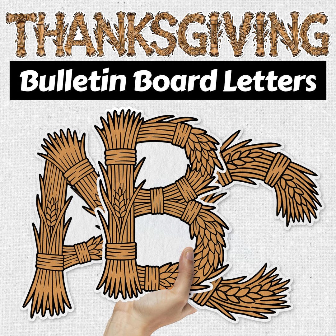 Thanksgiving Bulletin Board Letters and Numbers - Harvest Wheat ...