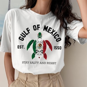 Gulf of Mexico Turtle Design: Mexico Flag, Anti-Trump Art (Digital Download)