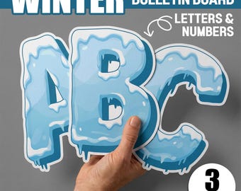 Vinteranslagstavla Bokstäver Vinterdörrdekorationer Frost Alfabet Display