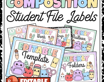Kawaii Klassenzimmer Aufkleber für das Notizbuch: Thema Komposition (PDF Download)