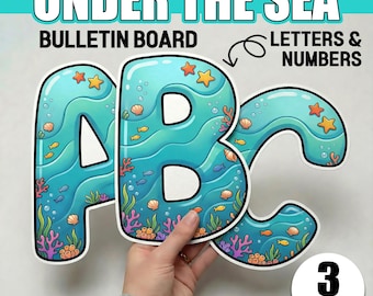Summer Bulletin Board Letters and Numbers Under the Sea Classroom Decor