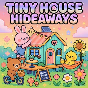 Tiny House Hideaways Coloring Pages – 30 Cute & Cozy Printable Kids Coloring Book PDF | 30 Fun Coloring Book PDF Sheets