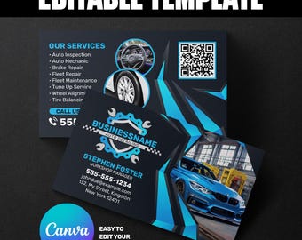 Modello di biglietto da visita per auto detailing - Design Canva modificabile