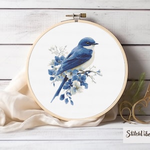 Bird Cross Stitch Pattern PDF – Beautiful Floral Embroidery Design for DIY Needlework, Hummingbird Cross Stitch , Birds EMBROIDERY