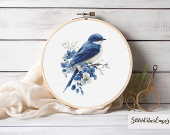 Bird Cross Stitch Pattern PDF – Beautiful Floral Embroidery Design for DIY Needlework, Hummingbird Cross Stitch , Birds EMBROIDERY