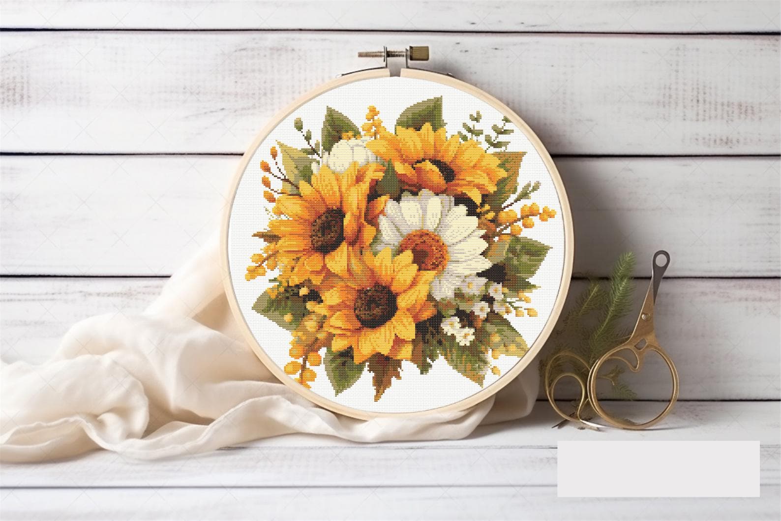 Sunflower Bouquet Cross Stitch Pattern PDF – Beautiful Floral Embroidery Design for DIY Needlework & Home Décor Gift