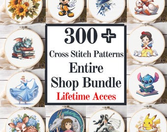 300+ Cross Stitch Patterns: Entire Shop Mega Bundle (PDF), + All Future Cross Stitch Patterns