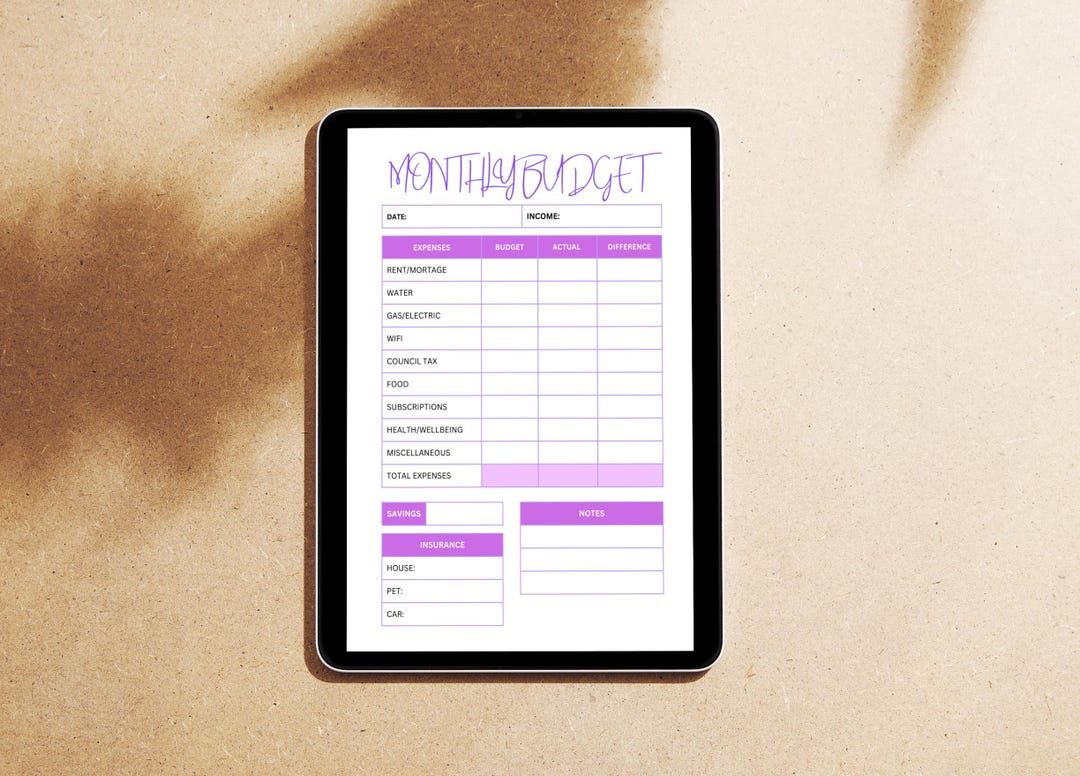 Monthly Budget Planner - DIGITAL DOWNLOAD - Etsy