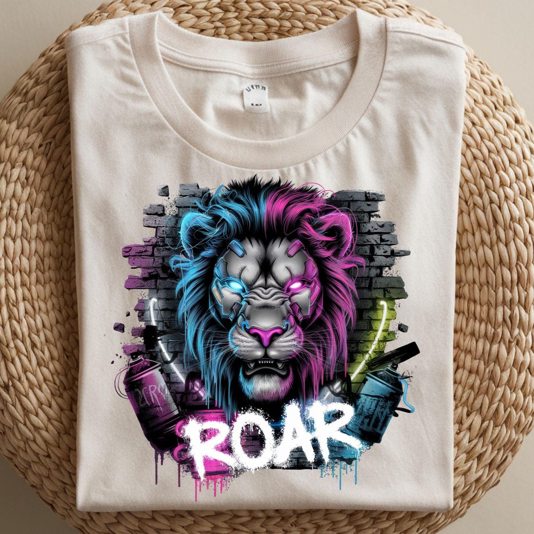 Graffiti Lion PNG, Neon Roar Street Art Clipart, Urban Jungle Lion Head ...