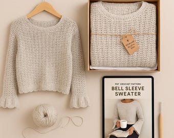 Crochet Sweater Pattern PDF: Easy Women's Pullover, Beginner-Friendly (Digital Download)