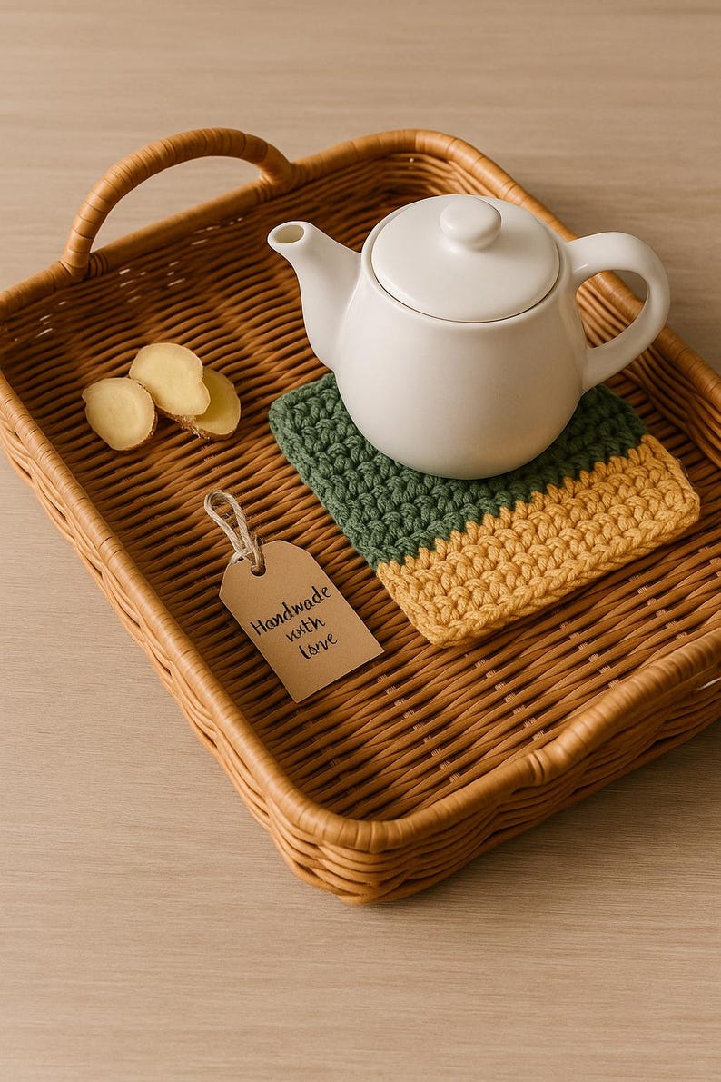 Crochet Color Block Coaster Pattern – Beginner Friendly (digital ...