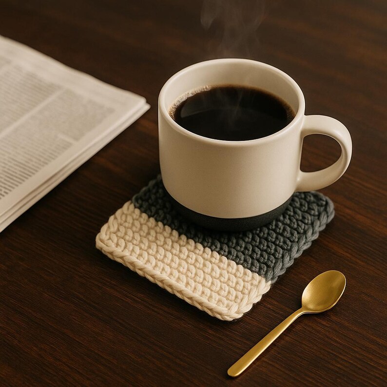 Crochet Color Block Coaster Pattern – Beginner Friendly (digital ...