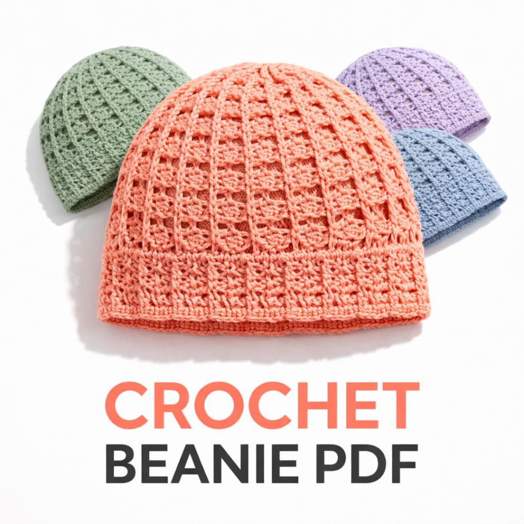 Easy Crochet Beanie Hat Pattern (PDF Download) - Etsy