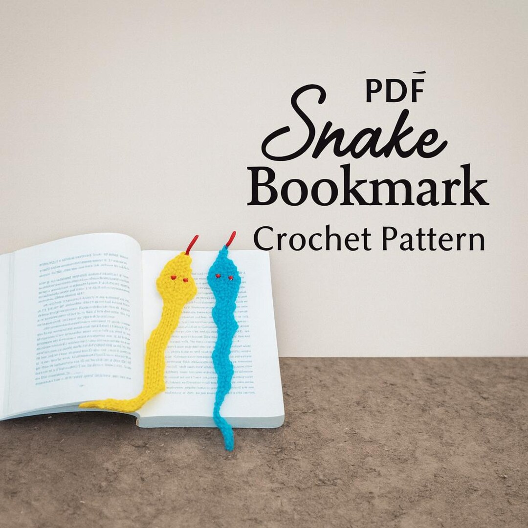 Snake Bookmark Tutorial Crochet Snake Bookmark Pattern: Beginner-friendly Amigurumi DIY (PDF ...