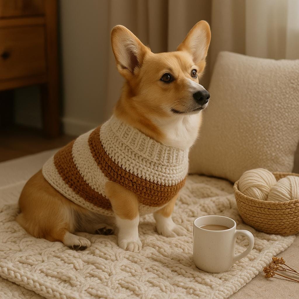 30 Crochet Sweater Patterns to Stitch Cozy Pullovers, Cardigans, and Statement Layers 27 Cable Stitch Dog Sweater Crochet Pattern