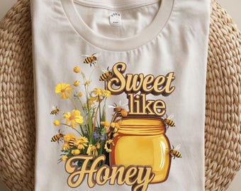 Sweet Like Honey Bee PNG: Cottagecore Sublimation Design (Digital Download)
