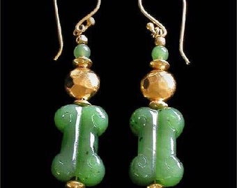 JADE EARRINGS - bone dangles