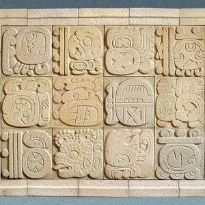 MAYAN GLYPH TILES - 12 tiles