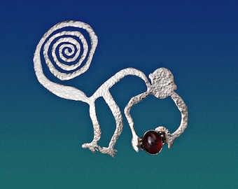 Nazca Monkey brooch