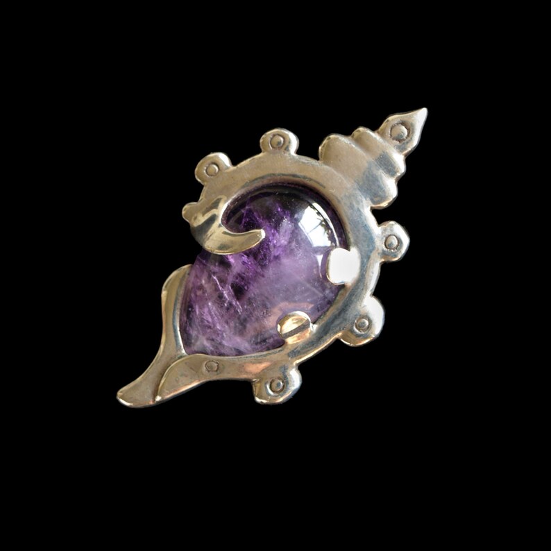 Amethyst Shell Mayan Design image 1