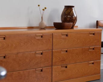 Vintage White & Newton Teak Kommode, Moderne Mid Century Lowboy Kommode, Minimalistische 1970er Jahre Britische Aufbewahrung