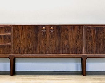 Vintage McIntosh Palisander Sideboard von Tom Robertson, moderner langer Mid Century Buffetschrank, restaurierte 1960er Jahre Aufbewahrung