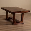 Art Deco Walnut Dining Table 1940s French Trestle Desk Vintage Writing Table Solid Wood