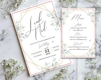 Modern Wedding Invitation Template: Editable Canva Design (Digital Download)