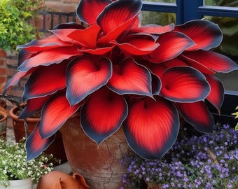 200+ Rare Red & Black Hosta Seeds | Perennial Shade Garden Plant | Heirloom Non-GMO Ornamental Foliage