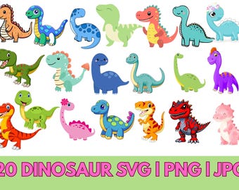 Dinosaur SVG bundle, cute dino svg, cute dinosaur png, baby dinosaur clipart, Kids Dinosaur Svg, svg bundle, silhouette svg, kawaii  svg