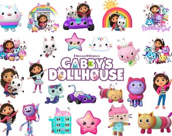 Gabby's Dollhouse PNG Clipart Bundle, Digital Gabby Clip Art, Gabby's Dollhouse, Gabby's Dollhouse Birthday Clipart ,Digital Gabby Svg Png