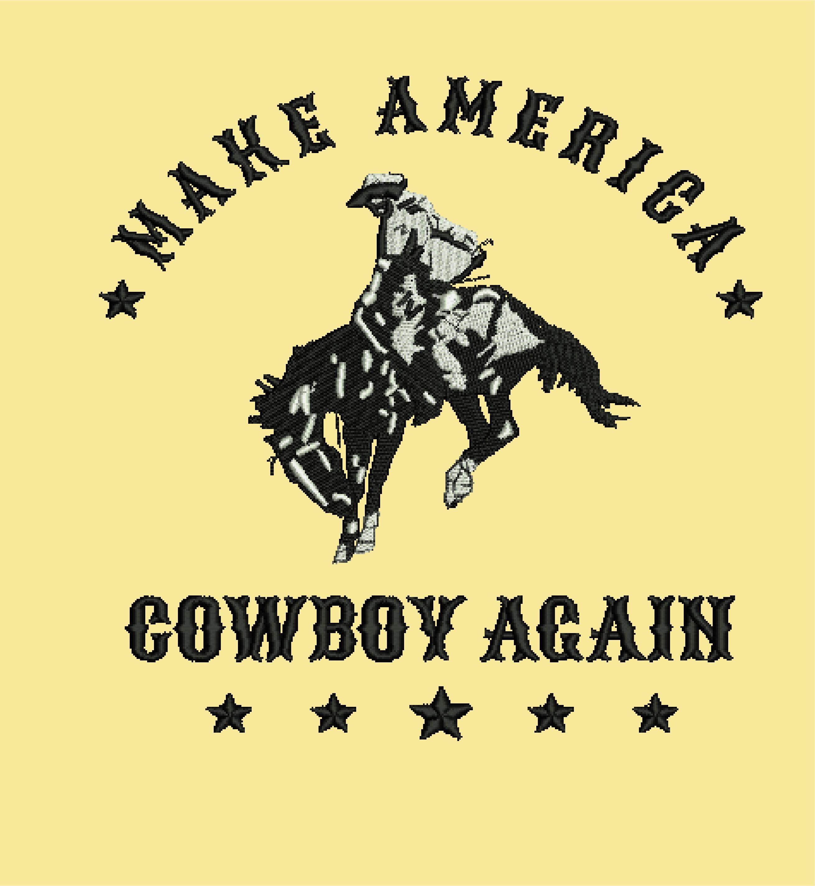 Make America Cowboy Again Embroidery Design | Cowboy Rodeo Machine Embroidery File , Western Digital Download